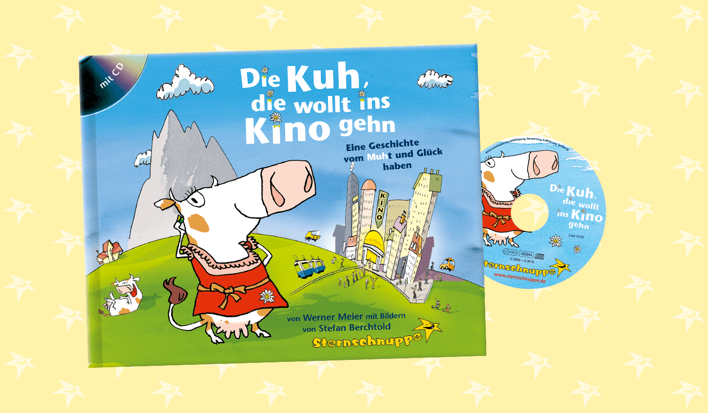 Lustiges Buch für Kinder & Erwachsene mit Musik von der Kuh, die wollt ins Kino gehn