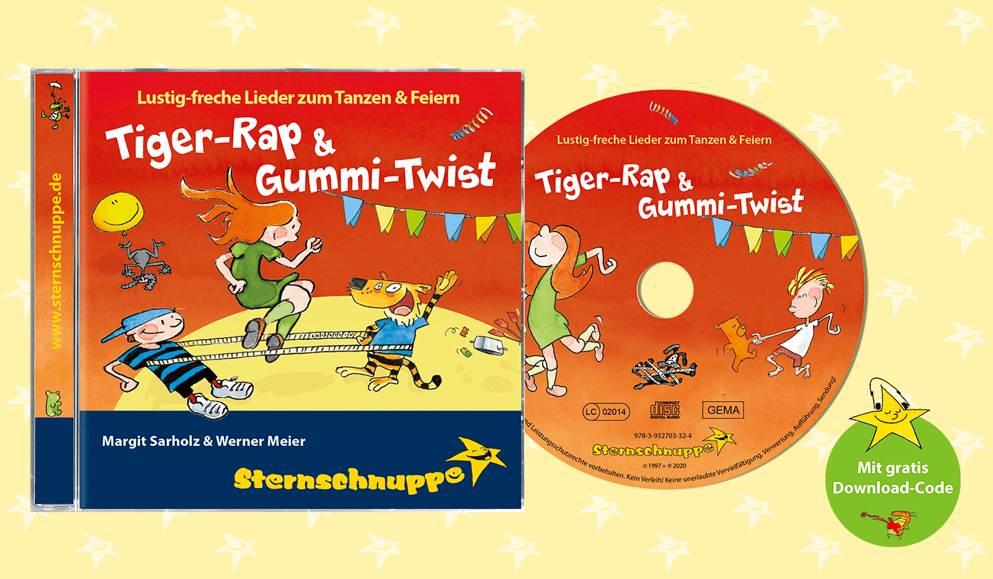 Kinderlieder-CD für die Kinderparty: Tiger-Rap & Gummi-Twist
