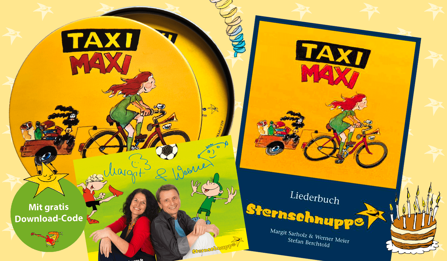 30 Jahre Sternschnuppe Taxi Maxi Kinderlieder Geschenk-Set
