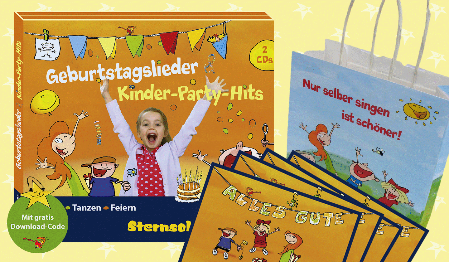 Geburtstagslieder, Geburtstagsgedichte und Tanzlieder fürs Kinderfest auf Doppel-CD