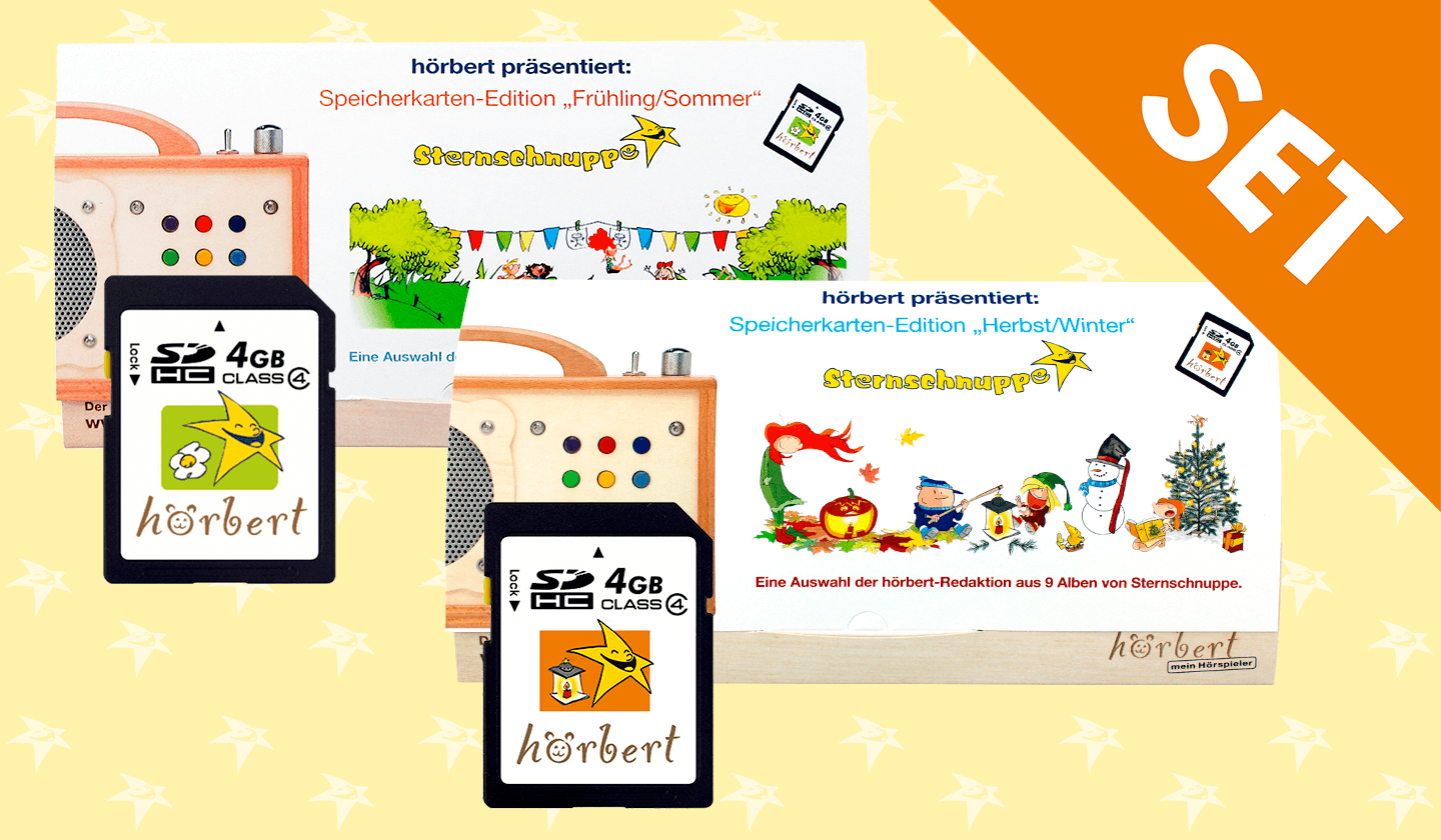 Sternschnuppe-SD-Karten mit Jahreszeitenliedern für euren Hörbert MP3-Player
