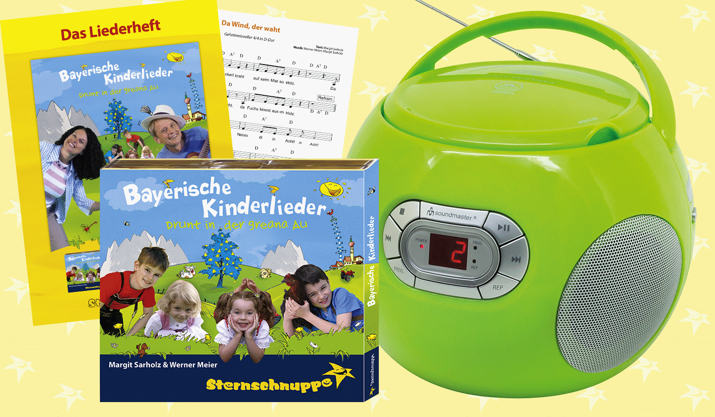 Musikplayer für Kinder mit Bayerischen Kinderliedern zum Mitsingen