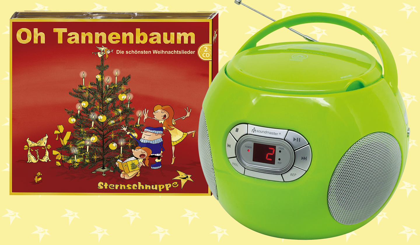 Kinder-CD-Player im Angebot mit Weihnachtslieder-CD-Album
