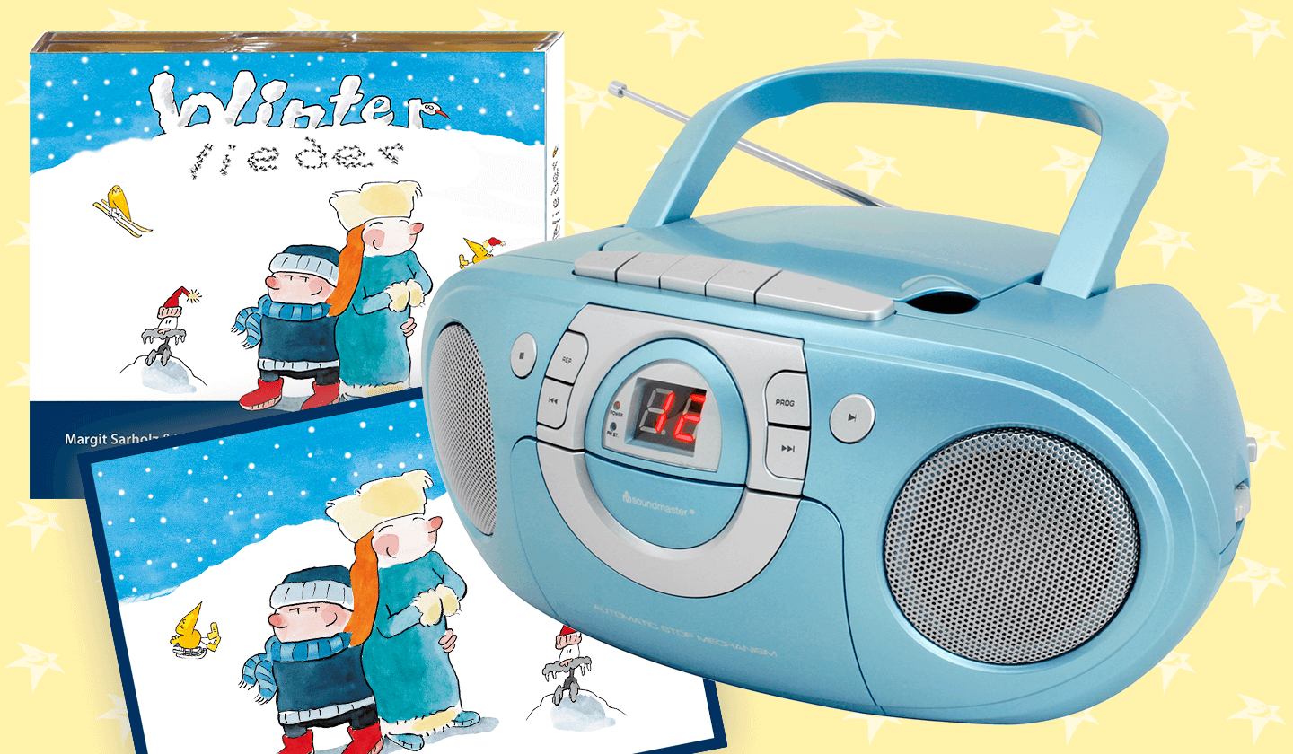 CD-Player-Boombox für Kinder mit Winterlieder-Musik-CD