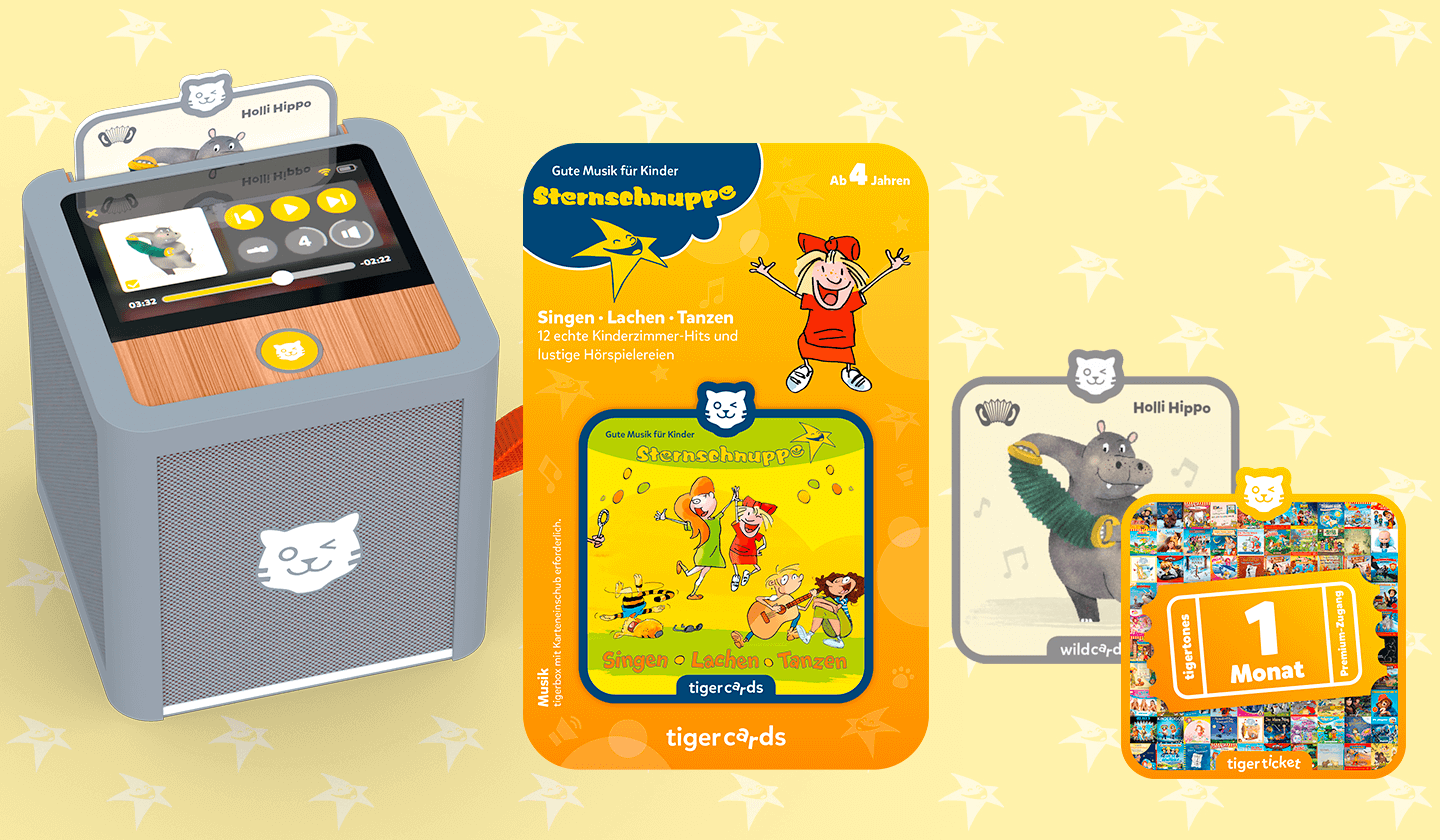 Pures Hörvergnügen mit der tigerbox TOUCH und der Sternschnuppe tigercard