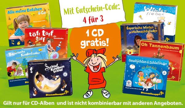 Super-Angebot: 4 CDs bestellen und nur 3 CDs zahlen