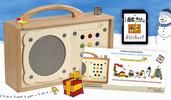 Hörbert MP3-Kinderplayer mit Sternschnuppe Musik für Winter und Weihnachten 