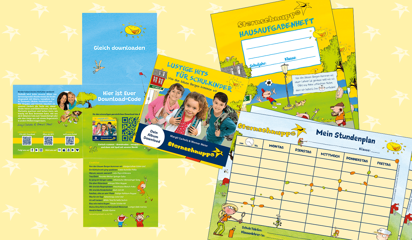 Schülerlieder und Klassenfahrthits für Einschulung und Grundschule