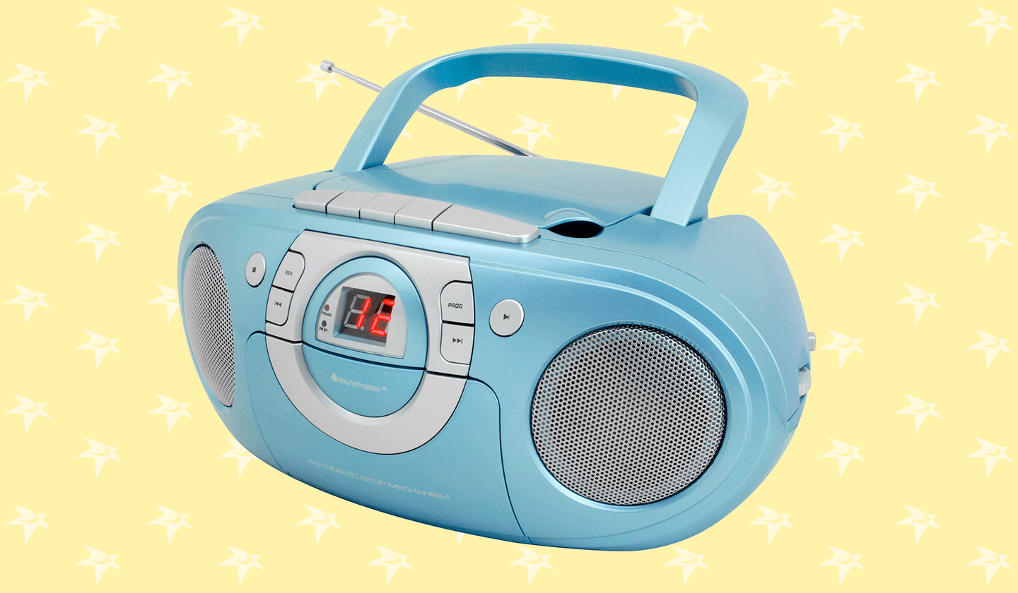 Boombox-CD-Player fürs Kinderzimmer in hellblau